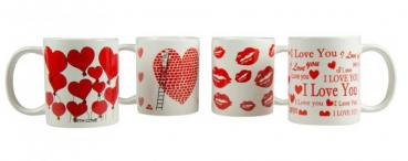 Kaffeetasse/Becher Keramik "Love" 4/s 300ml